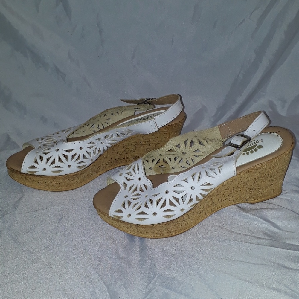 Spring Step White Shoes Made In Italy